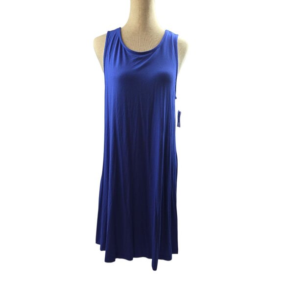 Old Navy Womens Sleeveless Blue Relaxed Swing Dress Size Large Petite - Picture 2 of 11